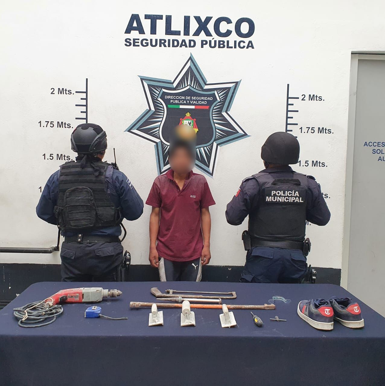 Policía municipal de Atlixco detiene a ladrón en junta auxiliar