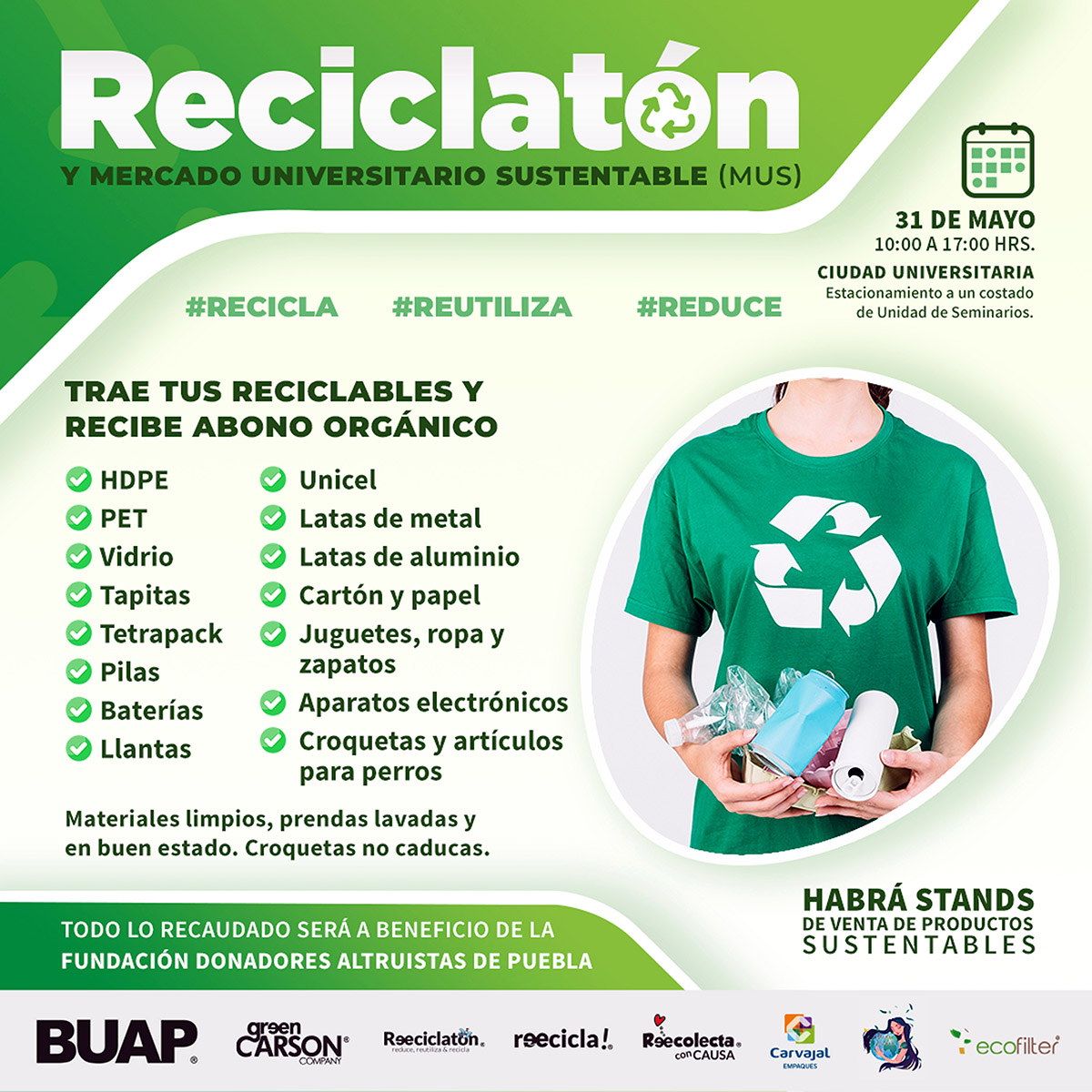 La BUAP realizará el Reciclatón 2023