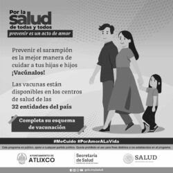 Secretaría de Salud lleva a cabo campaña de Vacunación vs Sarampión y Rubéola en Atlixco