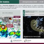 Huracán “Narda” se intensifica a categoría 2: Conagua
