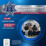 Secretaría De Seguridad Ciudadana De Atlixco Detiene A Tres Personas Por Probables Lesiones Dolosas