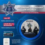 Detiene policía de Atlixco a persona por delito contra la salud