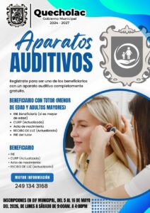 La Presidenta Municipal María Guadalupe Martinez Gerardo te invita a unir al programa para entrega de aparatos auditivos