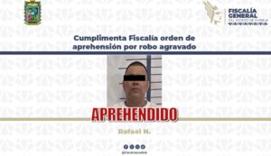 FGE detienen responsable de robo agravado