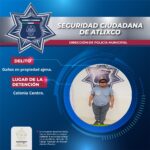 Actuación oportuna de policías de Atlixco permite asegurar a conductor por daños en propiedad ajena