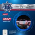 Seguridad Ciudadana de Atlixco localiza camioneta con reporte de robo