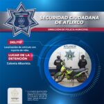 Recupera Policía de Atlixco motocicleta robada en operativo de vigilancia