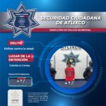 Policías de Atlixco aseguran a persona por delitos contra la salud