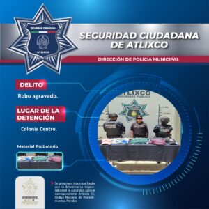 Policía de Atlixco atiende oportunamente reporte de robo en comercio