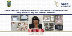FGE ejecuta operativo interinstitucional contra narcomenudeo en Quecholac con una detenida