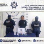 SSC de San Pedro Cholula detiene a probable responsable de delitos contra la salud en Santiago Momoxpan