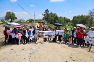La Presidenta de Quecholac dio el banderazo oficial para el inicio de la infraestructura vial en la junta auxiliar de San Simón de Bravo
