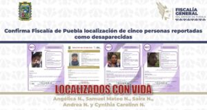 Confirma FGE localización de cinco personas reportadas como desaparecidas