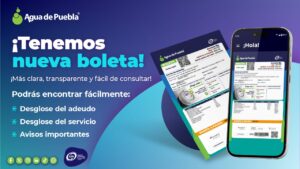 Agua de Puebla presenta su nueva boleta de cobro: más clara, transparente y fácil de consultar